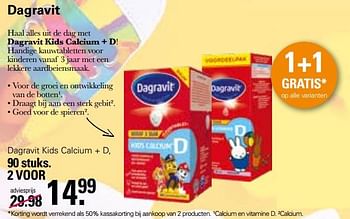 Aanbiedingen Dagravit kids calcium + d - Dagravit - Geldig van 20/02/2023 tot 11/03/2023 bij De Online Drogist