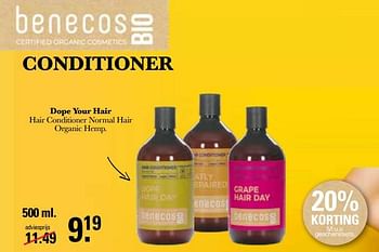 Aanbiedingen Dope your hair hair conditioner normal hair organic hemp - Benecos - Geldig van 20/02/2023 tot 11/03/2023 bij De Online Drogist