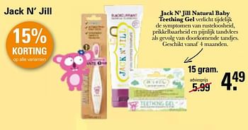 Aanbiedingen Jack n’ jill natural baby teething gel - Jack N' Jill - Geldig van 20/02/2023 tot 11/03/2023 bij De Online Drogist
