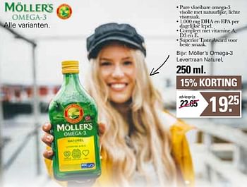 Aanbiedingen Möller’s omega-3 levertraan naturel - MÃ¶ller's - Geldig van 20/02/2023 tot 11/03/2023 bij De Online Drogist
