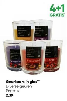 Aanbiedingen Geurkaars in glas - Huismerk - Big Bazar - Geldig van 27/02/2023 tot 12/03/2023 bij Big Bazar