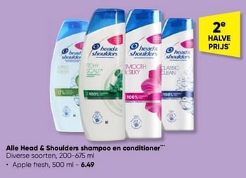 Aanbiedingen Head + shoulders shampoo en conditioner apple fresh - Head &amp; Shoulders - Geldig van 27/02/2023 tot 12/03/2023 bij Big Bazar