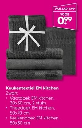 Aanbiedingen Keukentextiel em kitchen - Huismerk - Big Bazar - Geldig van 27/02/2023 tot 12/03/2023 bij Big Bazar