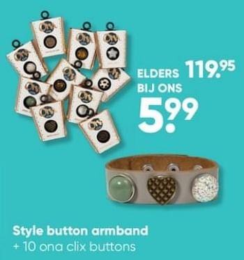 Aanbiedingen Style button armband - Huismerk - Big Bazar - Geldig van 27/02/2023 tot 12/03/2023 bij Big Bazar
