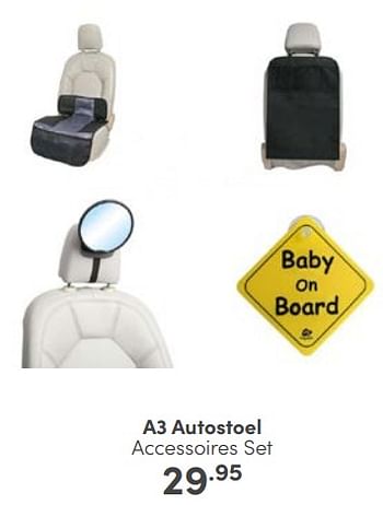 Aanbiedingen A3 autostoel accessoires set - A3 Baby &amp; Kids - Geldig van 05/03/2023 tot 11/03/2023 bij Baby & Tiener Megastore