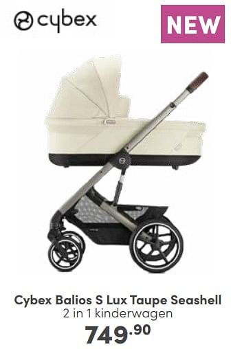 Aanbiedingen Cybex balios s lux taupe seashell 2 in 1 kinderwagen - Cybex - Geldig van 05/03/2023 tot 11/03/2023 bij Baby & Tiener Megastore