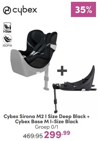 Aanbiedingen Cybex sirona m2 i size deep black + cybex base m i-size black - Cybex - Geldig van 05/03/2023 tot 11/03/2023 bij Baby & Tiener Megastore