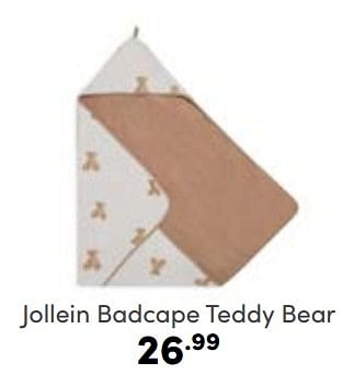 Aanbiedingen Jollein badcape teddy bear - Jollein - Geldig van 05/03/2023 tot 11/03/2023 bij Baby & Tiener Megastore