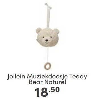 Aanbiedingen Jollein muziekdoosje teddy bear naturel - Jollein - Geldig van 05/03/2023 tot 11/03/2023 bij Baby & Tiener Megastore
