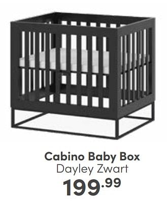 Aanbiedingen Cabino baby box dayley zwart - Cabino - Geldig van 05/03/2023 tot 11/03/2023 bij Baby & Tiener Megastore