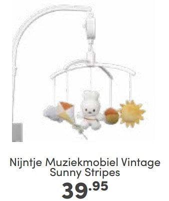 Aanbiedingen Nijntje muziekmobiel vintage sunny stripes - Nijntje - Geldig van 05/03/2023 tot 11/03/2023 bij Baby & Tiener Megastore