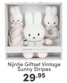 Aanbiedingen Nijntje giftset vintage sunny stripes - Nijntje - Geldig van 05/03/2023 tot 11/03/2023 bij Baby & Tiener Megastore