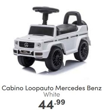 Aanbiedingen Cabino loopauto mercedes benz white - Cabino - Geldig van 05/03/2023 tot 11/03/2023 bij Baby & Tiener Megastore