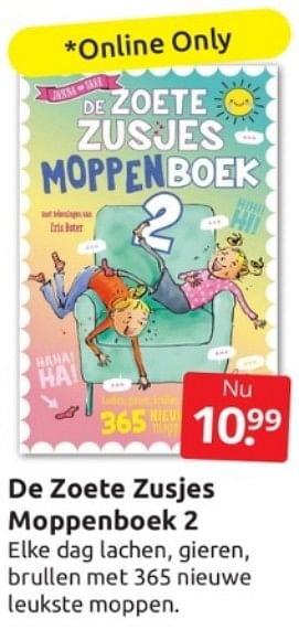 Aanbiedingen De zoete zusjes moppenboek 2 - Huismerk - Boekenvoordeel - Geldig van 04/03/2023 tot 12/04/2023 bij Boekenvoordeel