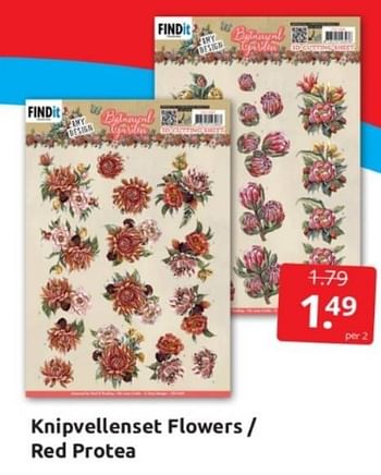Aanbiedingen Knipvellenset flowers - red protea - Huismerk - Boekenvoordeel - Geldig van 04/03/2023 tot 12/04/2023 bij Boekenvoordeel