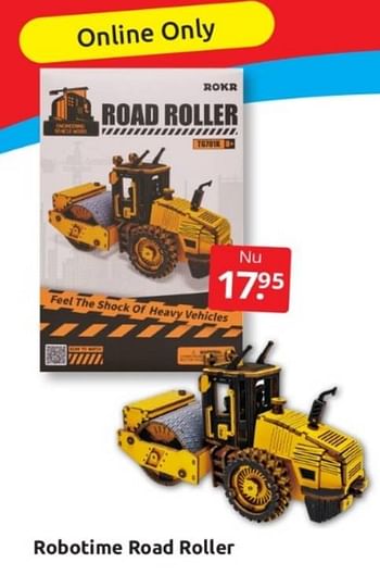 Aanbiedingen Robotime road roller - Huismerk - Boekenvoordeel - Geldig van 04/03/2023 tot 12/04/2023 bij Boekenvoordeel