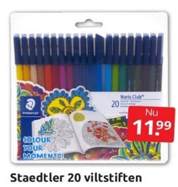 Aanbiedingen Staedtler 20 viltstiften - Staedtler - Geldig van 04/03/2023 tot 12/04/2023 bij Boekenvoordeel