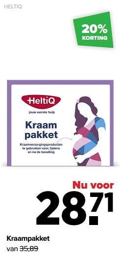 Aanbiedingen Heltiq kraampakket - Heltiq - Geldig van 06/03/2023 tot 01/04/2023 bij Baby-Dump