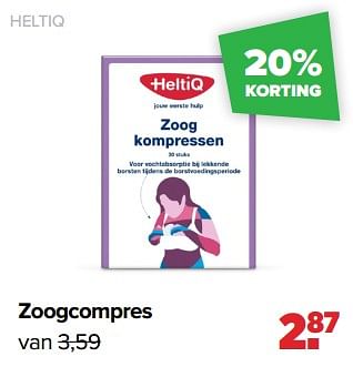 Aanbiedingen Heltiq zoogcompres - Heltiq - Geldig van 06/03/2023 tot 01/04/2023 bij Baby-Dump