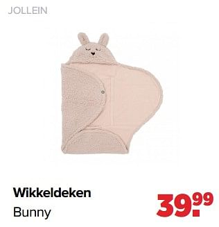 Aanbiedingen Jollein wikkeldeken bunny - Jollein - Geldig van 06/03/2023 tot 01/04/2023 bij Baby-Dump