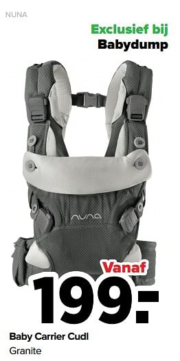 Aanbiedingen Nuna baby carrier cudl granite - Nuna - Geldig van 06/03/2023 tot 01/04/2023 bij Baby-Dump