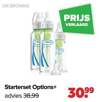 Aanbiedingen Dr.browns starterset options+ - DrBrown's - Geldig van 06/03/2023 tot 01/04/2023 bij Baby-Dump
