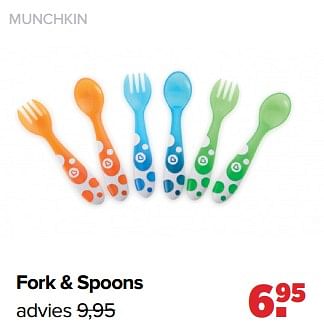 Aanbiedingen Munchkin fork + spoons - Munchkin - Geldig van 06/03/2023 tot 01/04/2023 bij Baby-Dump