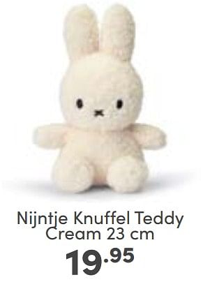 Aanbiedingen Nijntje knuffel teddy cream - Nijntje - Geldig van 12/03/2023 tot 18/03/2023 bij Baby & Tiener Megastore
