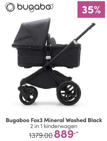 Aanbiedingen Bugaboo fox3 mineral washed black 2 in 1 kinderwagen - Bugaboo - Geldig van 12/03/2023 tot 18/03/2023 bij Baby & Tiener Megastore