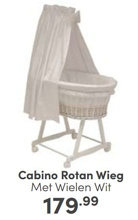 Aanbiedingen Cabino rotan wieg - Cabino - Geldig van 12/03/2023 tot 18/03/2023 bij Baby & Tiener Megastore