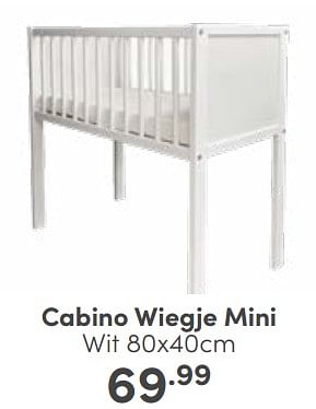 Aanbiedingen Cabino wiegje mini - Cabino - Geldig van 12/03/2023 tot 18/03/2023 bij Baby & Tiener Megastore