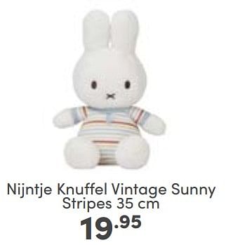 Aanbiedingen Nijntje knuffel vintage sunny stripes - Nijntje - Geldig van 12/03/2023 tot 18/03/2023 bij Baby & Tiener Megastore