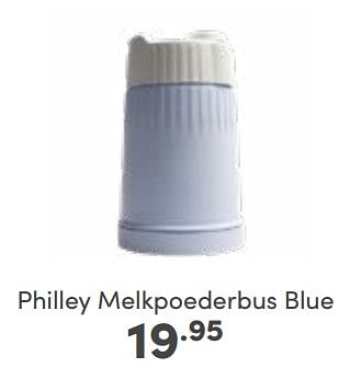 Aanbiedingen Philley melkpoederbus blue - Philley - Geldig van 12/03/2023 tot 18/03/2023 bij Baby & Tiener Megastore