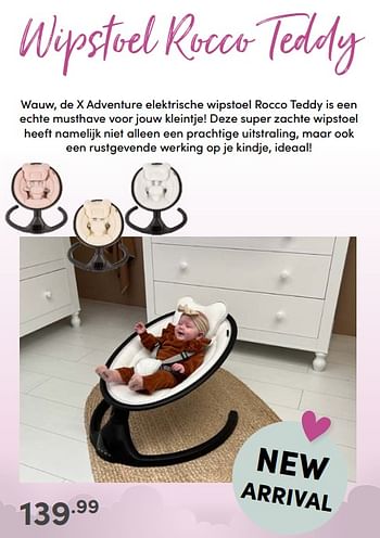 Aanbiedingen X adventure elektrische wipstoel rocco teddy - Xadventure - Geldig van 12/03/2023 tot 18/03/2023 bij Baby & Tiener Megastore