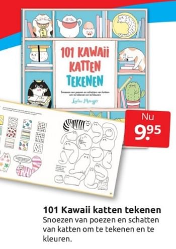Aanbiedingen 101 kawaii katten tekenen - Huismerk - Boekenvoordeel - Geldig van 11/03/2023 tot 19/03/2023 bij Boekenvoordeel