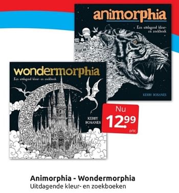 Aanbiedingen Animorphia - wondermorphia - Huismerk - Boekenvoordeel - Geldig van 11/03/2023 tot 19/03/2023 bij Boekenvoordeel