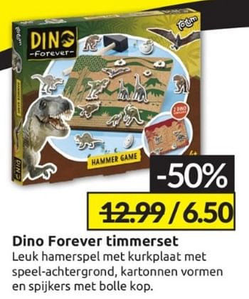 Aanbiedingen Dino forever timmerset - Huismerk - Boekenvoordeel - Geldig van 11/03/2023 tot 19/03/2023 bij Boekenvoordeel