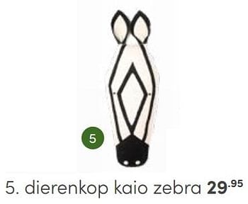 Aanbiedingen Dierenkop kaio zebra - Huismerk - Baby &amp; Tiener Megastore - Geldig van 12/03/2023 tot 25/03/2023 bij Baby & Tiener Megastore