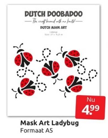 Aanbiedingen Mask art ladybug - Dutch Doobadoo - Geldig van 11/03/2023 tot 19/03/2023 bij Boekenvoordeel