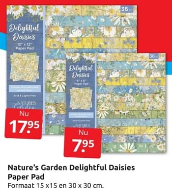 Aanbiedingen Nature`s garden delightful daisies paper pad - Nature's Garden - Geldig van 11/03/2023 tot 19/03/2023 bij Boekenvoordeel
