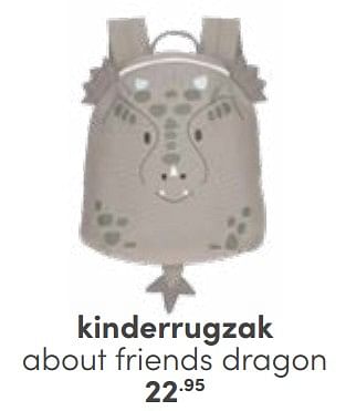 Aanbiedingen Kinderrugzak about friends dragon - Huismerk - Baby &amp; Tiener Megastore - Geldig van 12/03/2023 tot 25/03/2023 bij Baby & Tiener Megastore