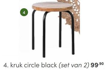Aanbiedingen Kruk circle black set van 2 - Huismerk - Baby &amp; Tiener Megastore - Geldig van 12/03/2023 tot 25/03/2023 bij Baby & Tiener Megastore