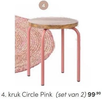 Aanbiedingen Kruk circle pink set van 2 - Huismerk - Baby &amp; Tiener Megastore - Geldig van 12/03/2023 tot 25/03/2023 bij Baby & Tiener Megastore