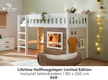 Aanbiedingen Lifetime halfhoogslaper limited edition - Lifetime - Geldig van 12/03/2023 tot 25/03/2023 bij Baby & Tiener Megastore