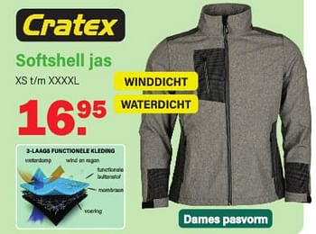 Aanbiedingen Softshell jas - Cratex - Geldig van 13/03/2023 tot 01/04/2023 bij Van Cranenbroek