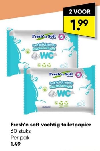 Aanbiedingen Fresh`n soft vochtig toiletpapier - Fresh', n Rebel - Geldig van 13/03/2023 tot 26/03/2023 bij Big Bazar