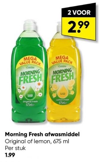 Aanbiedingen Morning fresh afwasmiddel - Huismerk - Big Bazar - Geldig van 13/03/2023 tot 26/03/2023 bij Big Bazar