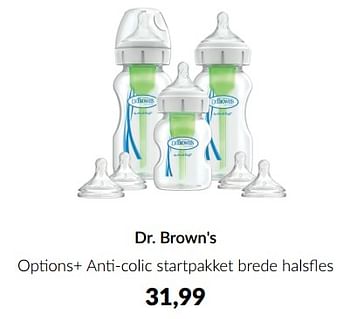 Aanbiedingen Dr. brown`s options+ anti-colic startpakket brede halsfles - DrBrown's - Geldig van 16/03/2023 tot 10/04/2023 bij Babypark