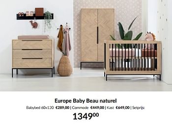 Aanbiedingen Europe baby beau naturel - Europe baby - Geldig van 16/03/2023 tot 10/04/2023 bij Babypark