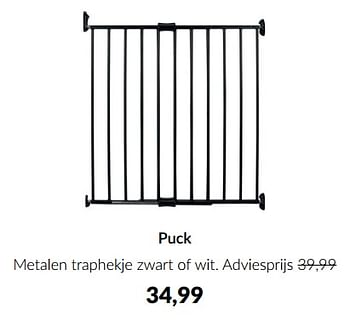 Aanbiedingen Puck metalen traphekje zwart of wit - Puck - Geldig van 16/03/2023 tot 10/04/2023 bij Babypark